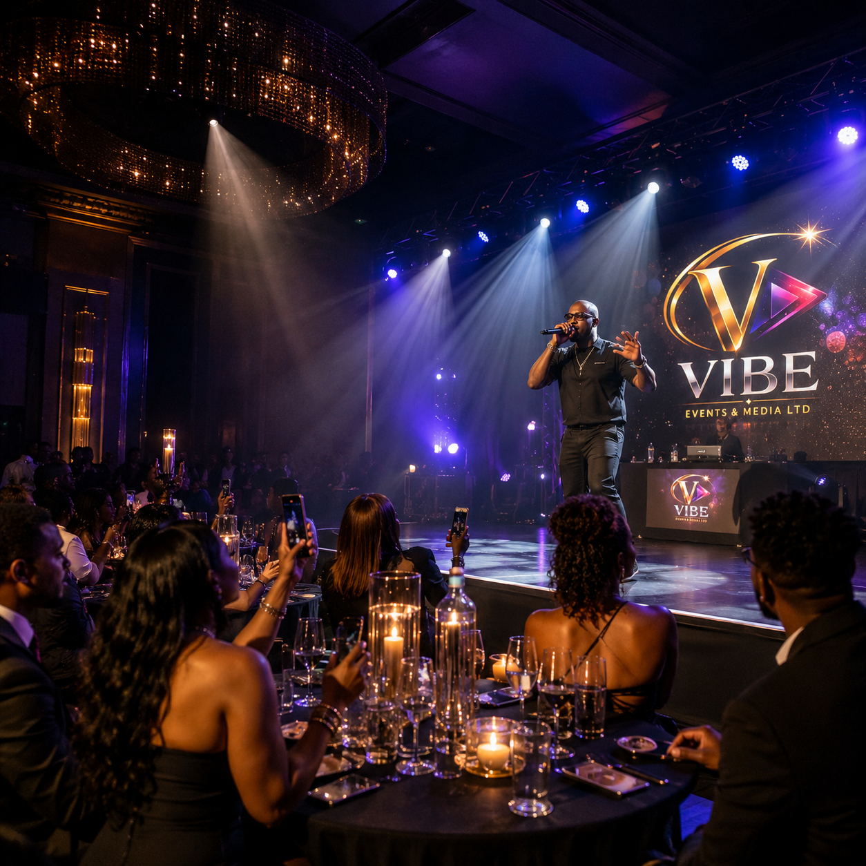 Live entertainment event production concept by VIBE Events & Media Ltd